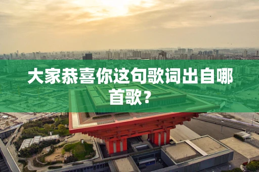 大家恭喜你这句歌词出自哪首歌？