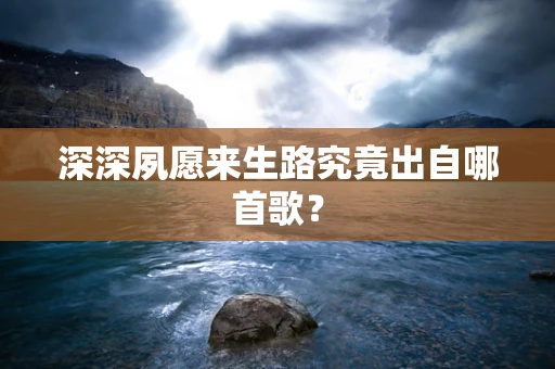 深深夙愿来生路究竟出自哪首歌？