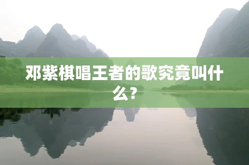 邓紫棋唱王者的歌究竟叫什么？