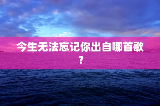 今生无法忘记你出自哪首歌？