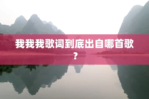 我我我歌词到底出自哪首歌？