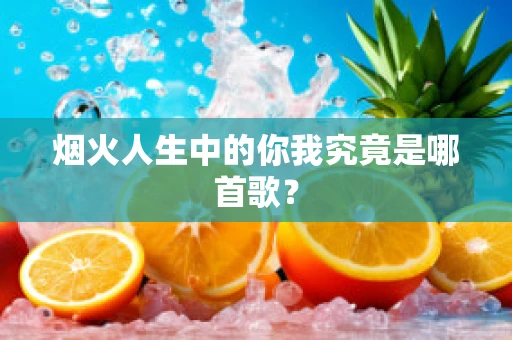 烟火人生中的你我究竟是哪首歌？