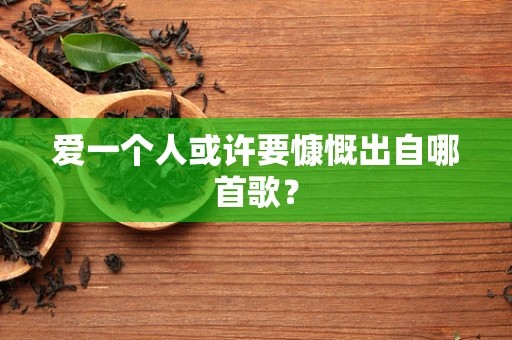 爱一个人或许要慷慨出自哪首歌？