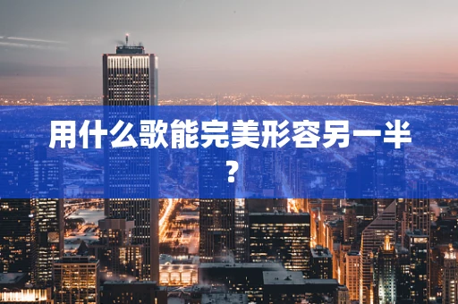 用什么歌能完美形容另一半？