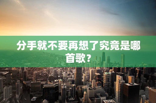 分手就不要再想了究竟是哪首歌？