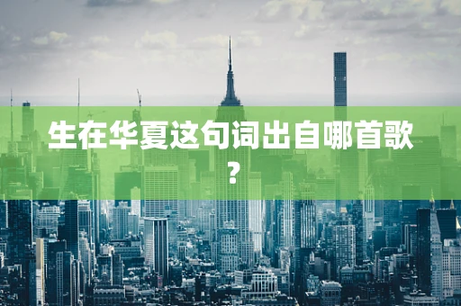 生在华夏这句词出自哪首歌？