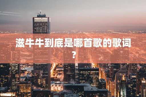 滋牛牛到底是哪首歌的歌词？