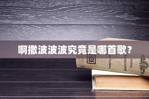 啊撒波波波究竟是哪首歌？