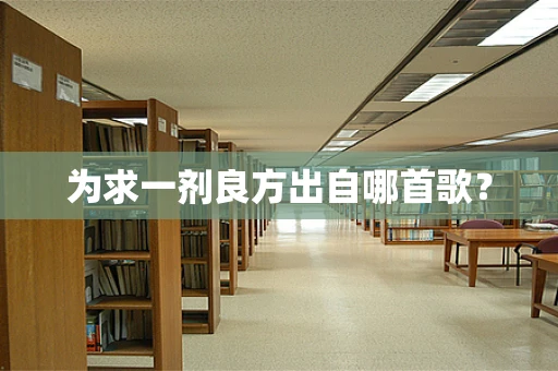 为求一剂良方出自哪首歌？