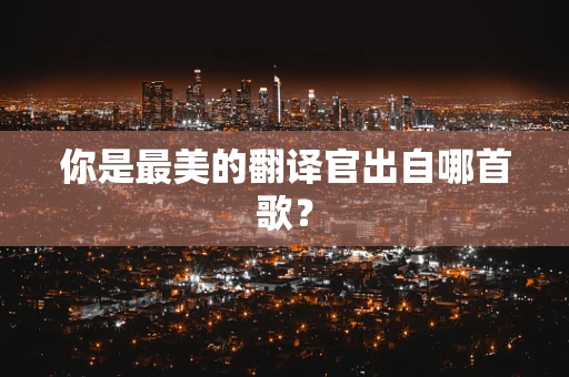 你是最美的翻译官出自哪首歌？