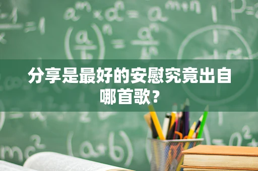 分享是最好的安慰究竟出自哪首歌？