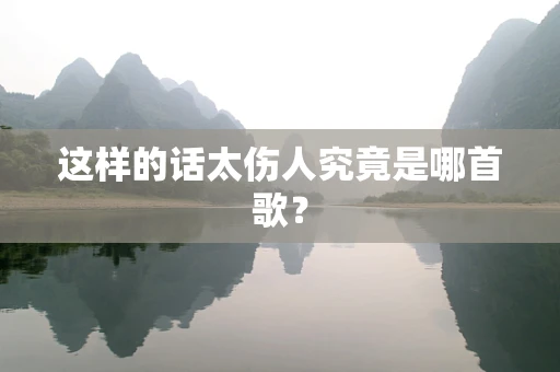 这样的话太伤人究竟是哪首歌？