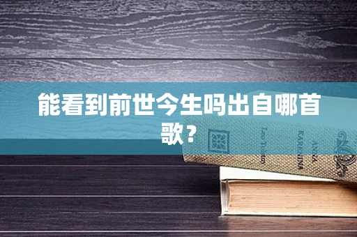 能看到前世今生吗出自哪首歌？