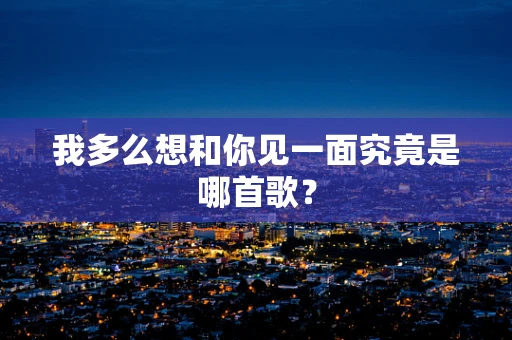 我多么想和你见一面究竟是哪首歌？