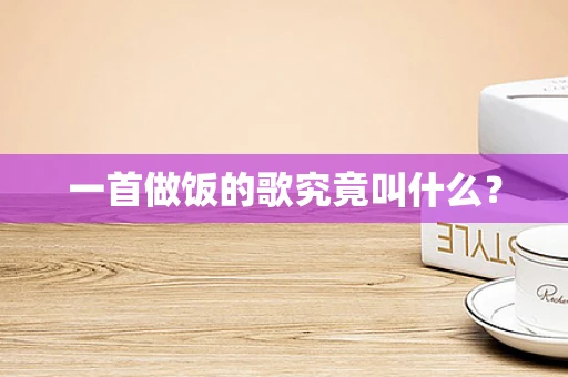 一首做饭的歌究竟叫什么？
