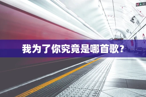 我为了你究竟是哪首歌？