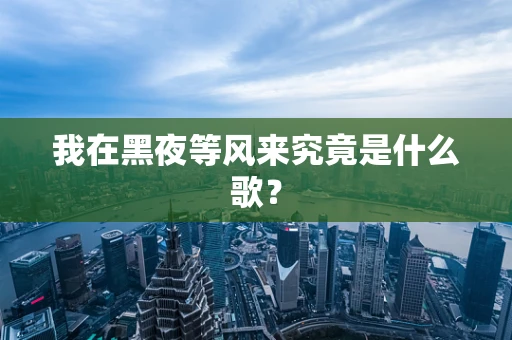 我在黑夜等风来究竟是什么歌？