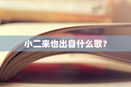 小二来也出自什么歌？