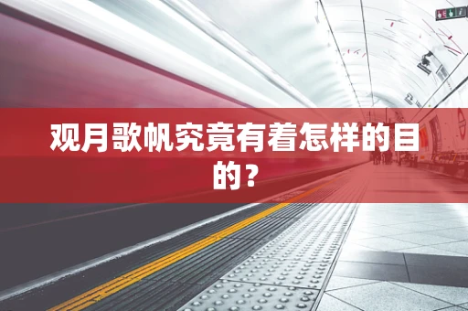 观月歌帆究竟有着怎样的目的？