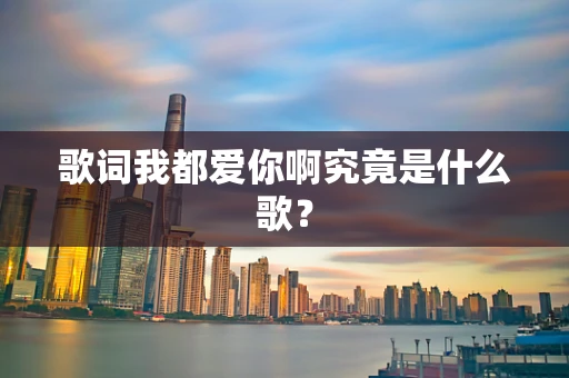 歌词我都爱你啊究竟是什么歌？