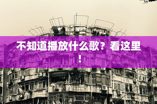 不知道播放什么歌？看这里！
