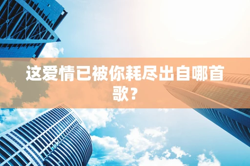 这爱情已被你耗尽出自哪首歌？