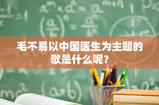 毛不易以中国医生为主题的歌是什么呢？