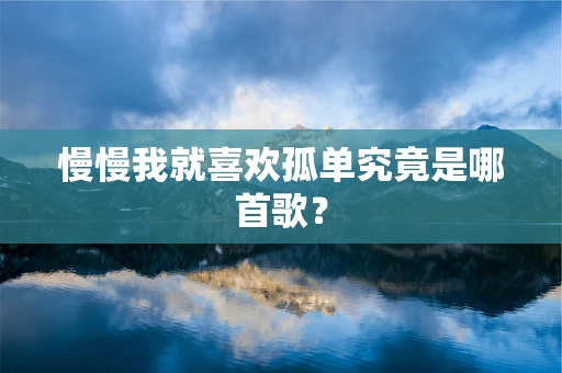 慢慢我就喜欢孤单究竟是哪首歌？