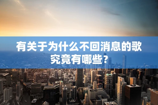 有关于为什么不回消息的歌究竟有哪些？