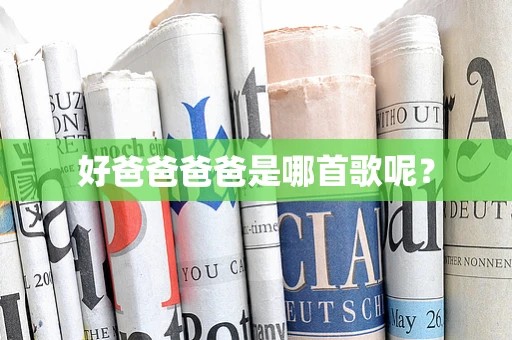 好爸爸爸爸是哪首歌呢？