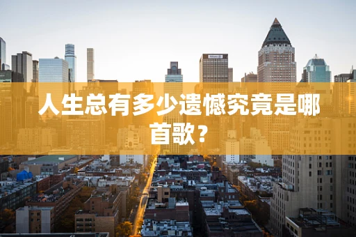 人生总有多少遗憾究竟是哪首歌？