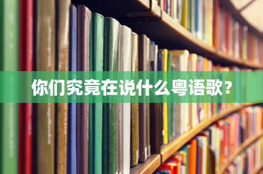 你们究竟在说什么粤语歌？