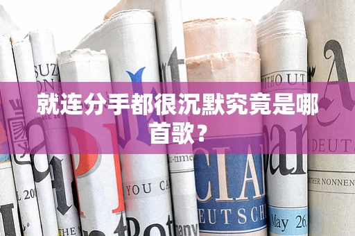 就连分手都很沉默究竟是哪首歌？