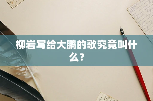 柳岩写给大鹏的歌究竟叫什么？