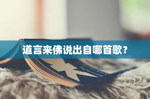 道言来佛说出自哪首歌？