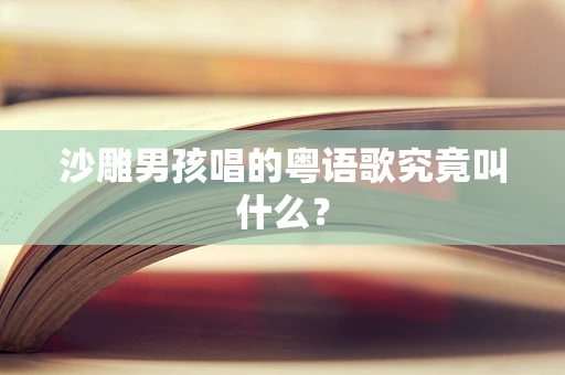 沙雕男孩唱的粤语歌究竟叫什么？