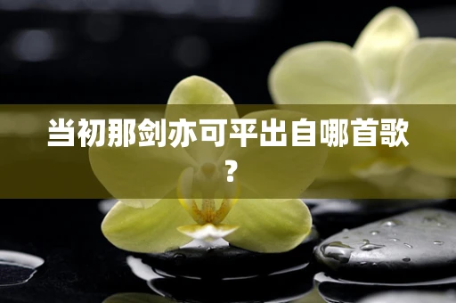 当初那剑亦可平出自哪首歌？