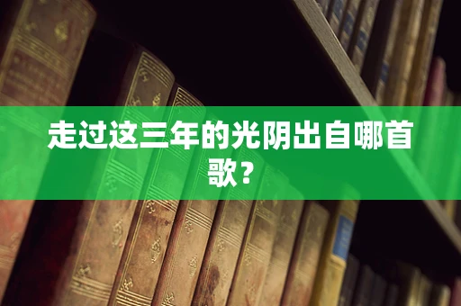 走过这三年的光阴出自哪首歌？