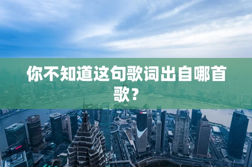 你不知道这句歌词出自哪首歌？