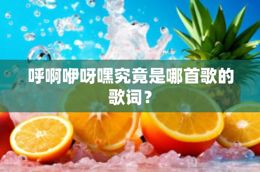 呼啊咿呀嘿究竟是哪首歌的歌词？