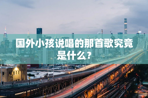 国外小孩说唱的那首歌究竟是什么？