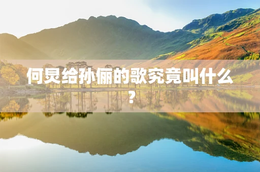 何炅给孙俪的歌究竟叫什么？