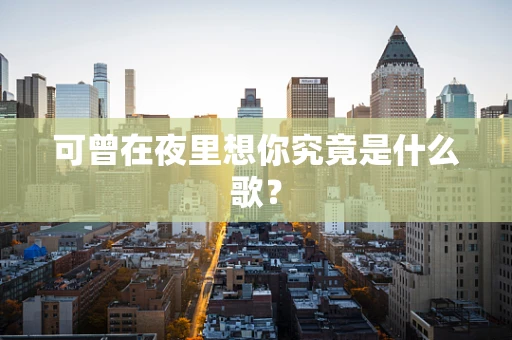 可曾在夜里想你究竟是什么歌？
