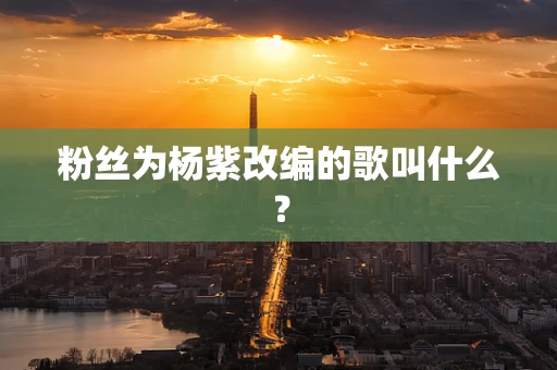粉丝为杨紫改编的歌叫什么？